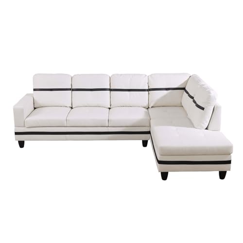 Rectangular Storage Ottoman Storage Stool Foot Rest for Couch Modern Footstool with Legs Ottomans for Living Room Bedroom Entryway 34"x22.8"x17.5"(O-Ottoman)