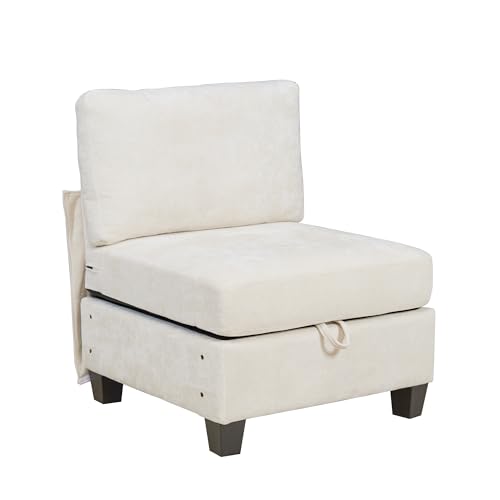 Oversized Ottoman Sofa Couch, Modular Sectional Sofa with Storage Space for Apartments, Living Room and Commercial Space, Beige