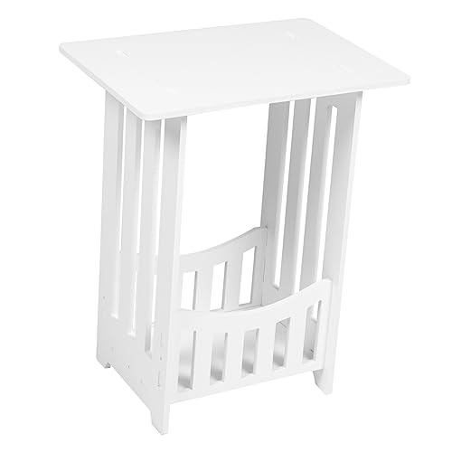 KICHOUSE Mini Bedside Table with Hollow Carved Design Space-Saving Nightstand for Small Apartments Easy to Install Stylish White Finish for Bedroom and Living Room Use