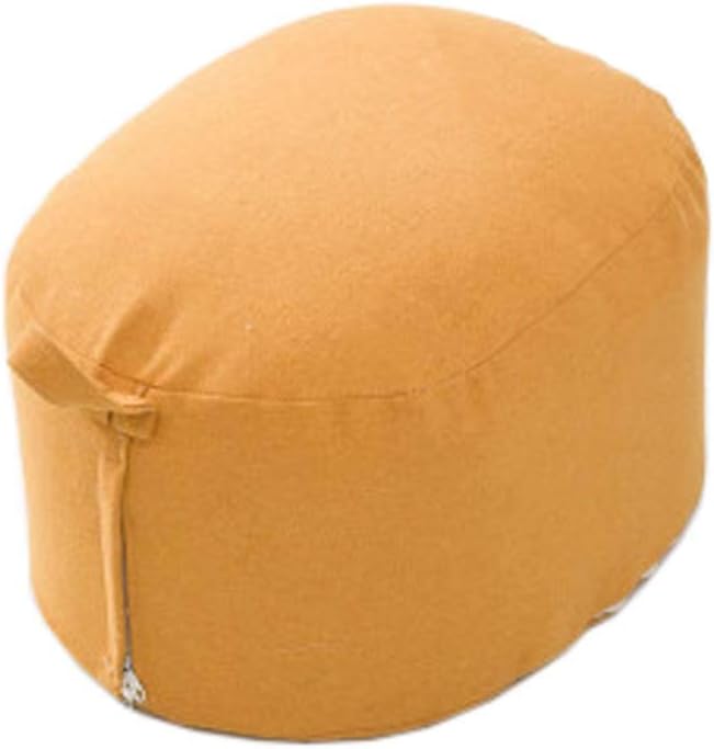 FANCY PUMPKIN Ellipse Yoga Meditation Solid Color Tatami Floor Pillow Seat Cushion Zafu Foot Stool, Grid B