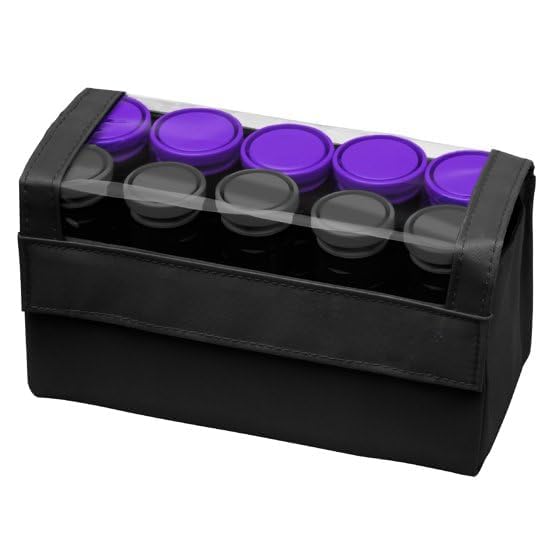 Remiington-Compact Ceramic Hot Hair Rollers - 1.25" Travel Size Set with Anti-Static Technology, Ionic Infusion, in Sleek Black - (10 Piece Kit)