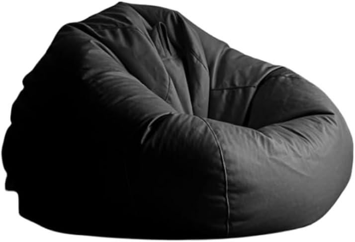 Faux Leather Bean Bag Chair, Comfortable Bean Bag Lounger, Technological Fabrics Breathable and Wear-Resistant Good Skin Feel, for Adult Teen (No Filler),Grey,XXXL