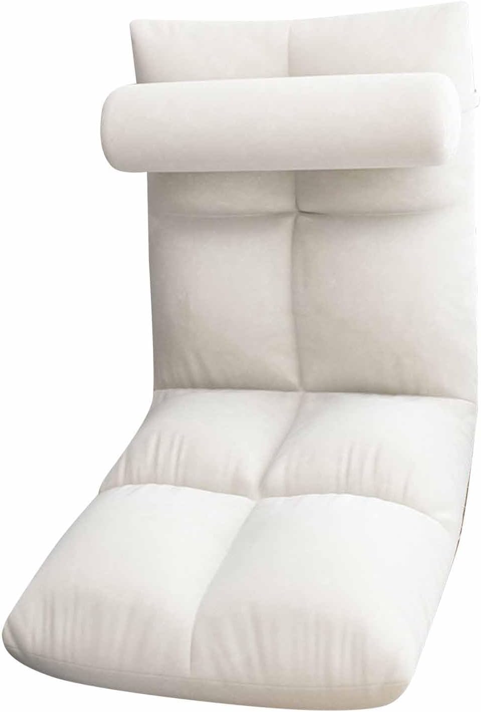 Denash Foldable Floor Lazy Sofa with Lumbar Pillow, 5 Adjustable Positions Chaise Lounger Sofa with Back Support, Soft Bean Bag Sofa Bed Floor Sofa for Home Living Room, Bedroom