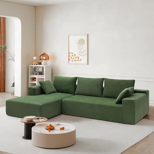109" x 68" Modular Sectional Sofa Set, Modern Minimalist Couch, Upholstered Living Room Furniture, 2-Piece Free Combination L-Shape Sofa for Living Room, Bedroom, or Salon, Cream