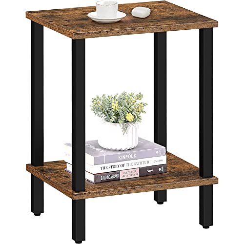 TUTOTAK End Table, Side Table, Nightstand, 2-Tier Storage Shelf, Sofa Side Table for Small Space, Living Room, Bed Room TB01BG034