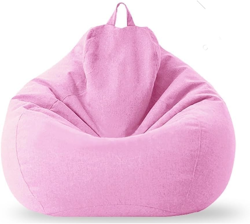 (Without Filler Large Small Lazy Sofas Cover Chairs Cover Cloth Lounger Seat Bean Bag Pouf Puff Couch Living Room Beanbags Cover,Rose Pink,70X80cm