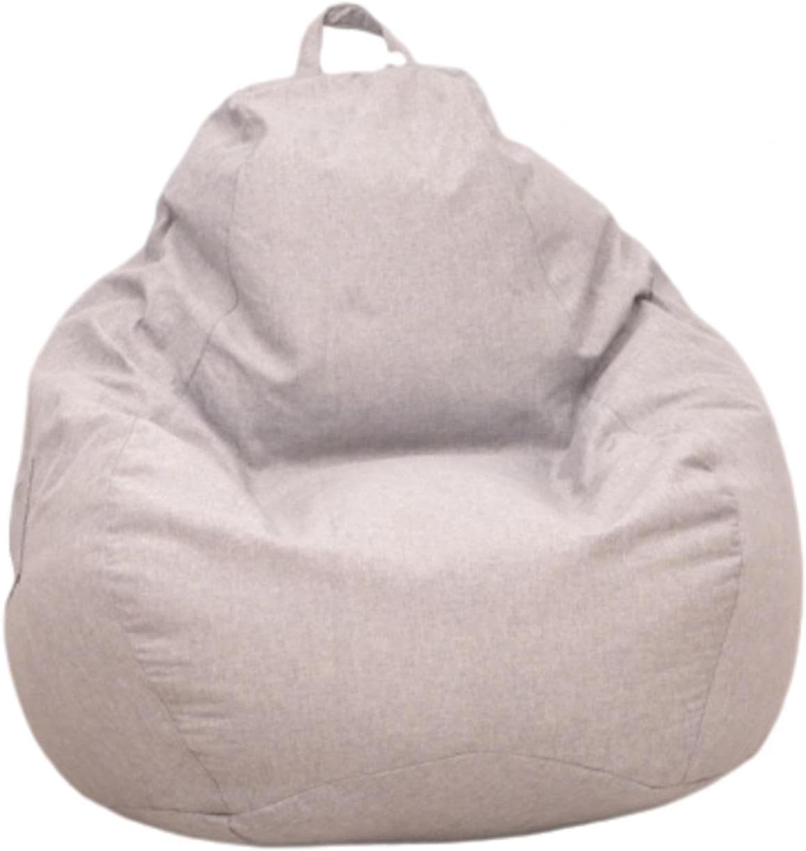 NIBHZ Bean Bag Cover - Cotton and Linen Slipcover - Zippered Bean Bag Sofa Cover Without Filler,Light Gray-70cmx80cm