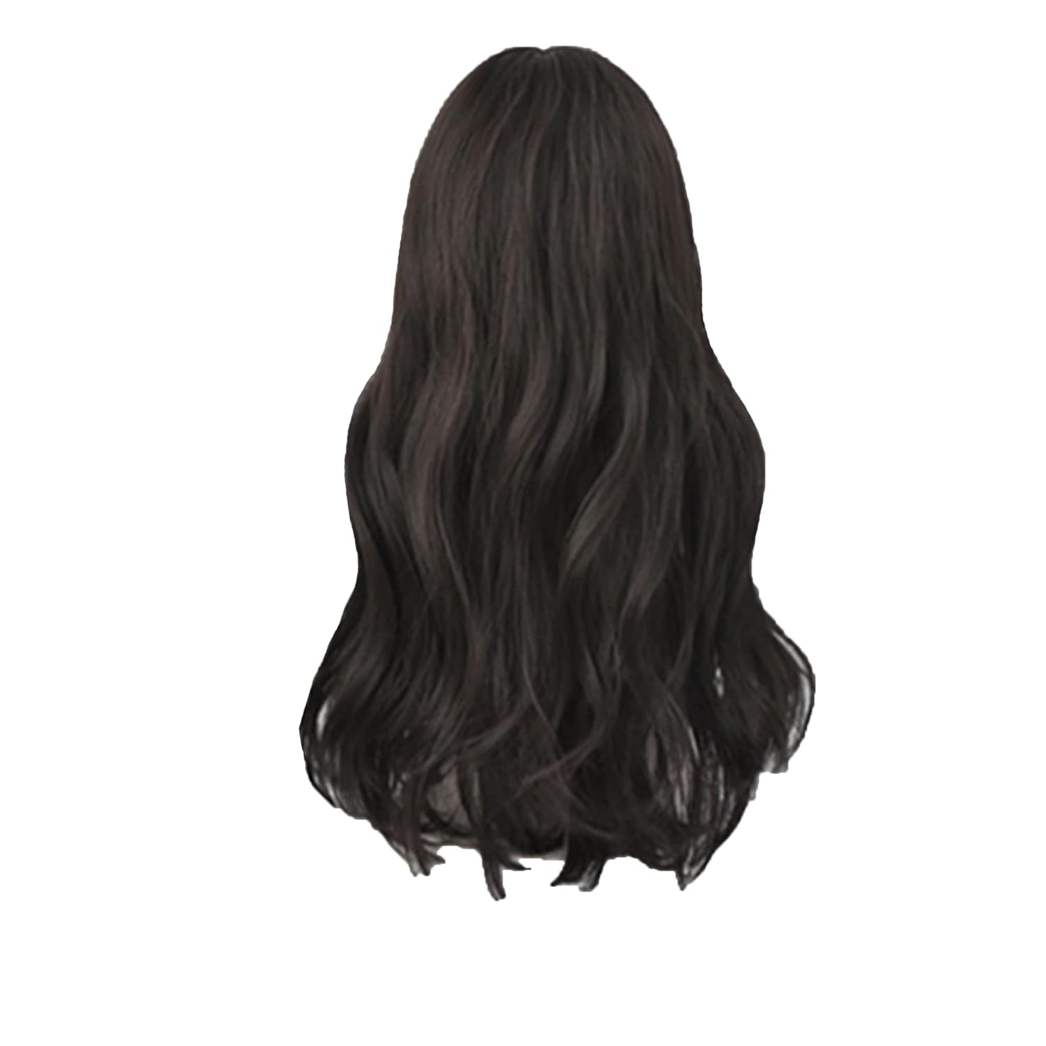 Natural full head set wig short straight hair Cold brown 60cm
