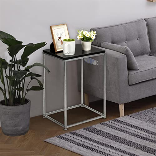 End Table, C-Shaped Table Sofa Side Table, Narrow Small Tv Tray Tables for Bedroom, Modern Nightstands Coffee Couch Bedside Tables, Storge Shelf Snack Table for Sofa/Chair/Recliner/Bed (A)