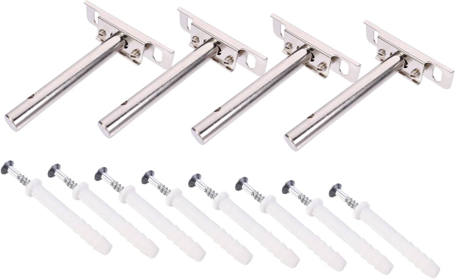 4 Sets Concealed Blind Shelf Bracket Round Wall Mount Support with Screws Hidden Floating Storage Brackets for Furniture Shelves
