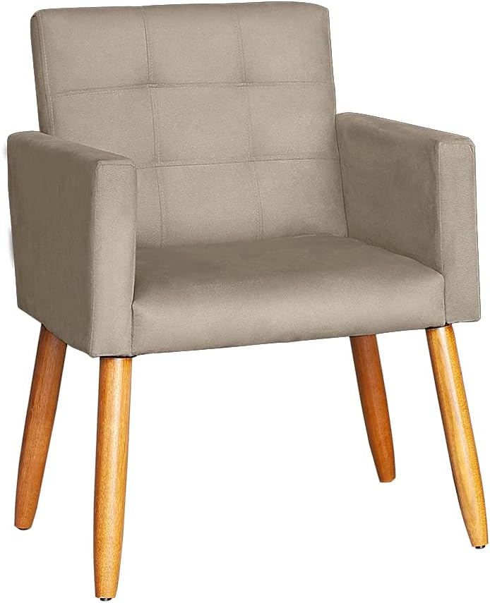 Armchair Decorative Chair for Living Room Reinforced Reception (Cappuccino)
