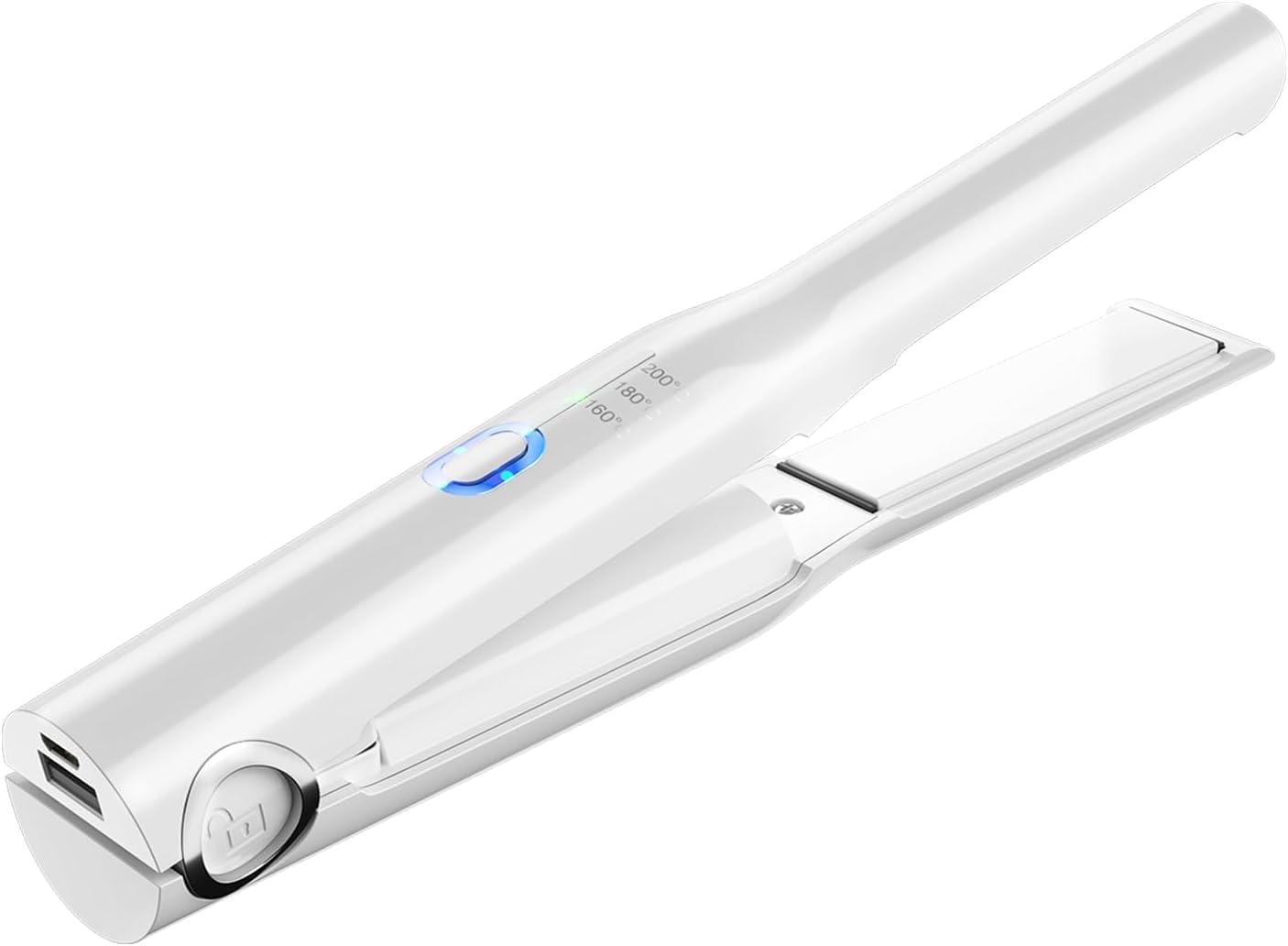 Cordless Hair Straightener,2-in-1 Iron 3 Temp Modes,USB-C Rechargeable, Fast Heating,Straightening & Curling,Portable and Travel Friendly, Flat Iron for Thin & Thick Hair on The go (White)