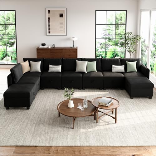 IDEALHOUSE Storage Ottoman for Modular Sectional Sofa, 26 x 26 x 17 Inches Foot Rest Stool with Stroage and Seat Cube for Living Room Apartment Lounge