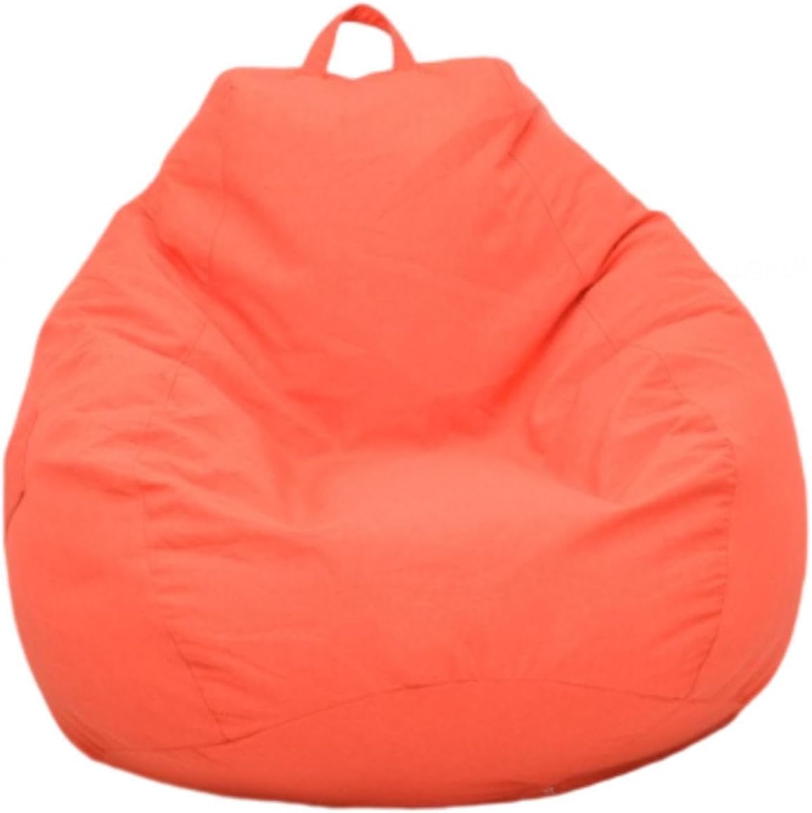 NIBHZ Bean Bag Cover - Cotton and Linen Slipcover - Zippered Bean Bag Sofa Cover Without Filler,Orange-70cmx80cm