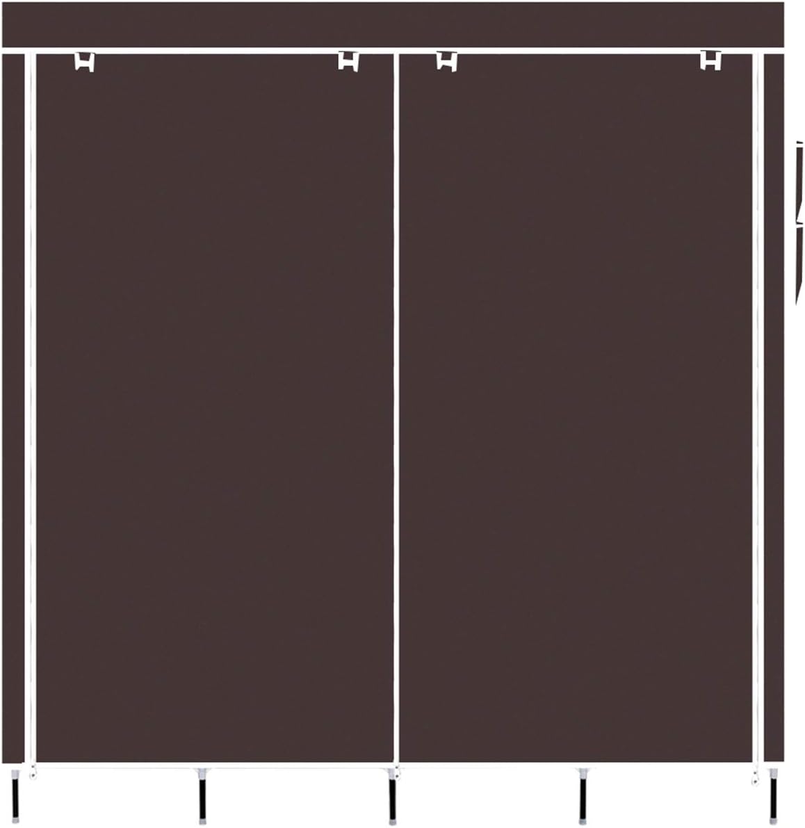 67" Clothes Closet Portable Wardrobe Clothes Storage Rack 12 Shelves 4 Side Pockets Dark Brown Closet Organizer with Protective Cover | Perfect for Storage in Your Bedroom MITPATY