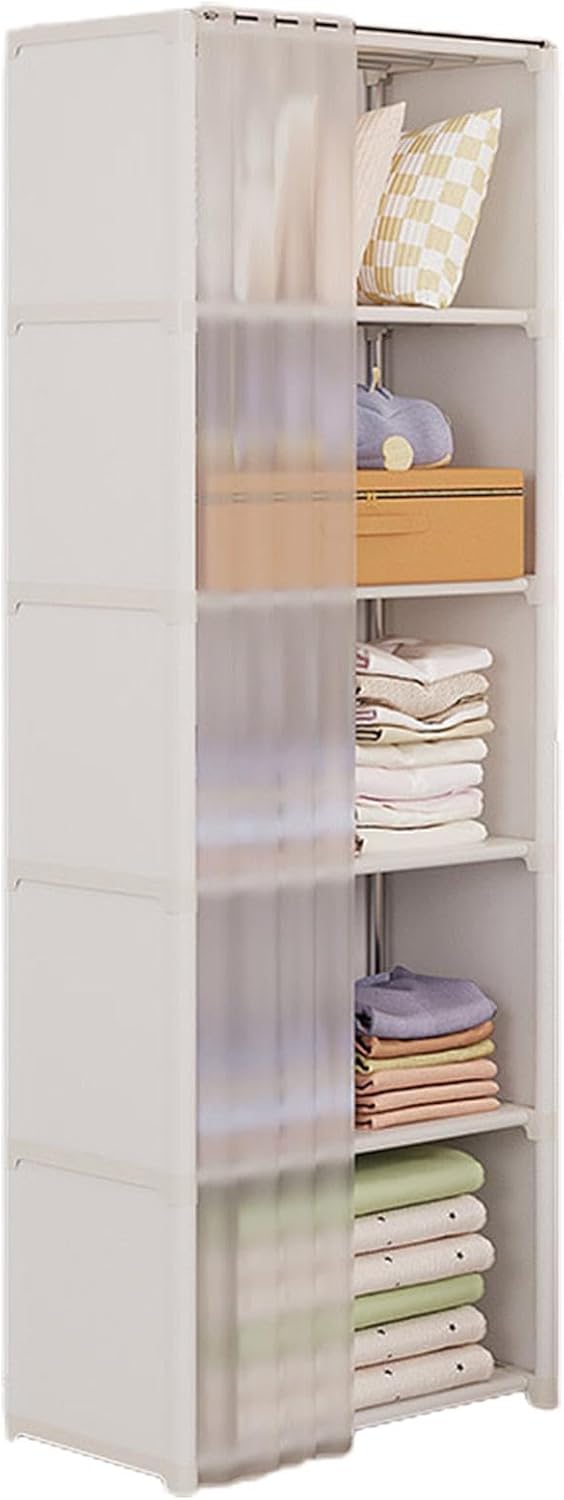 Portable Closet Wardrobe for Small Room, Clothes Storage Rack, Clothes Organizer Cabinet, Dust-Proof Garment Shelf for Home Bedroom Dormitory