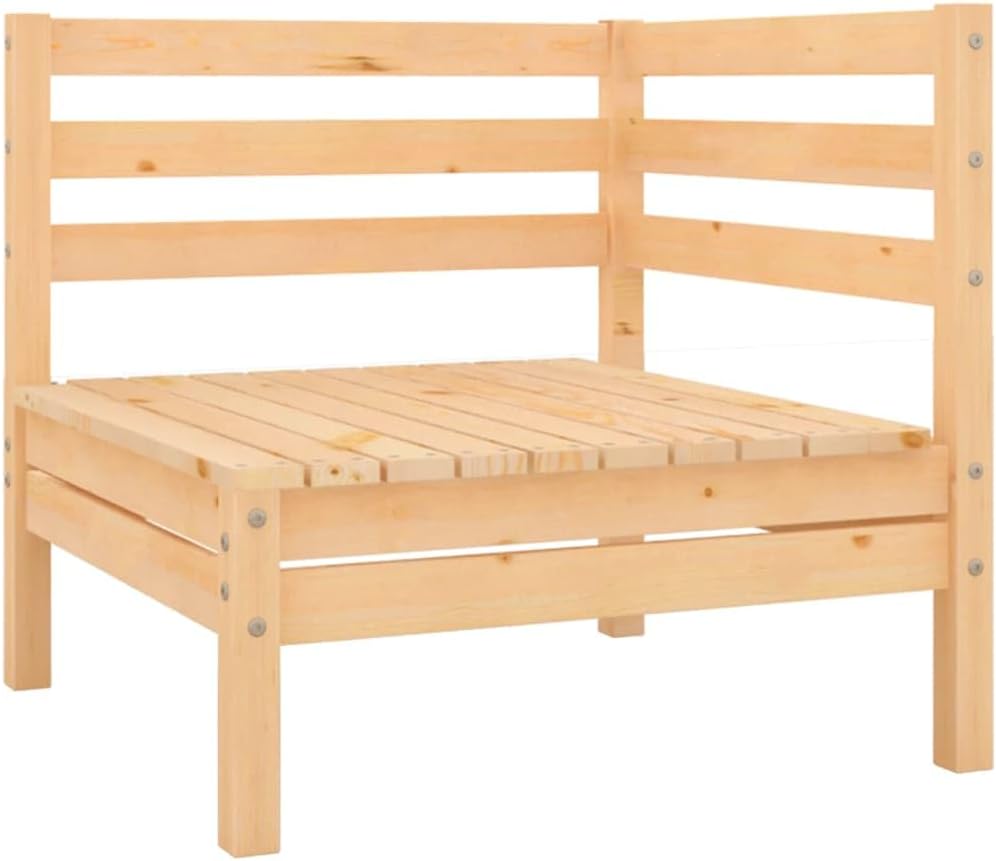 Patio Sectional, Corner Sofa Nature Wood Solid Pinewood Standard Modular