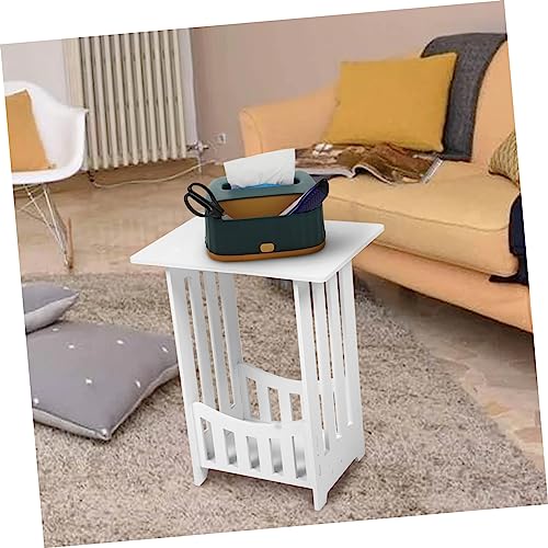 KICHOUSE Mini Bedside Table with Hollow Carved Design Space-Saving Nightstand for Small Apartments Easy to Install Stylish White Finish for Bedroom and Living Room Use