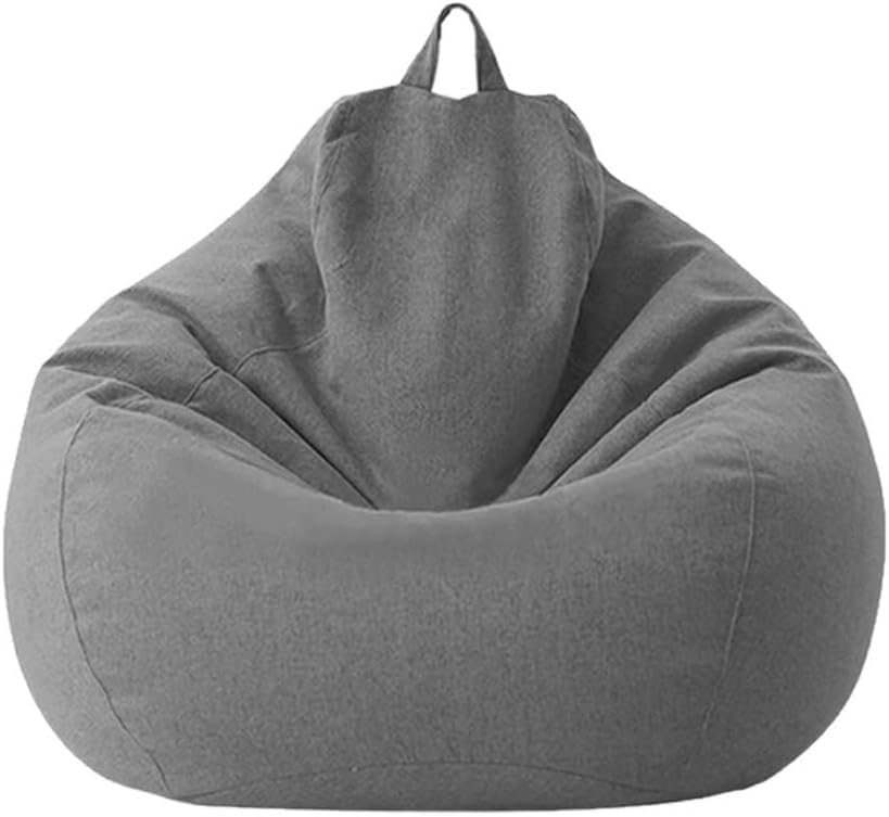 (Without Filler Large Small Lazy Sofas Cover Chairs Cover Cloth Lounger Seat Bean Bag Pouf Puff Couch Living Room Beanbags Cover,Gray,70X80cm