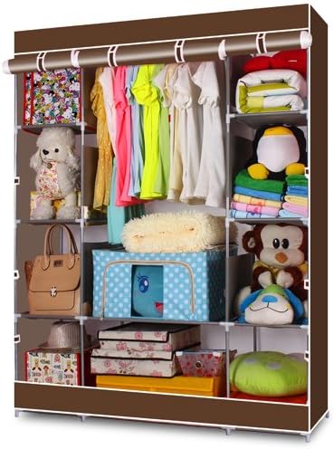 4-Layer 10 Lattices Non-Woven Fabric Wardrobe - Durable, Compact, and Easy-to-Clean Clothing Storage Solution