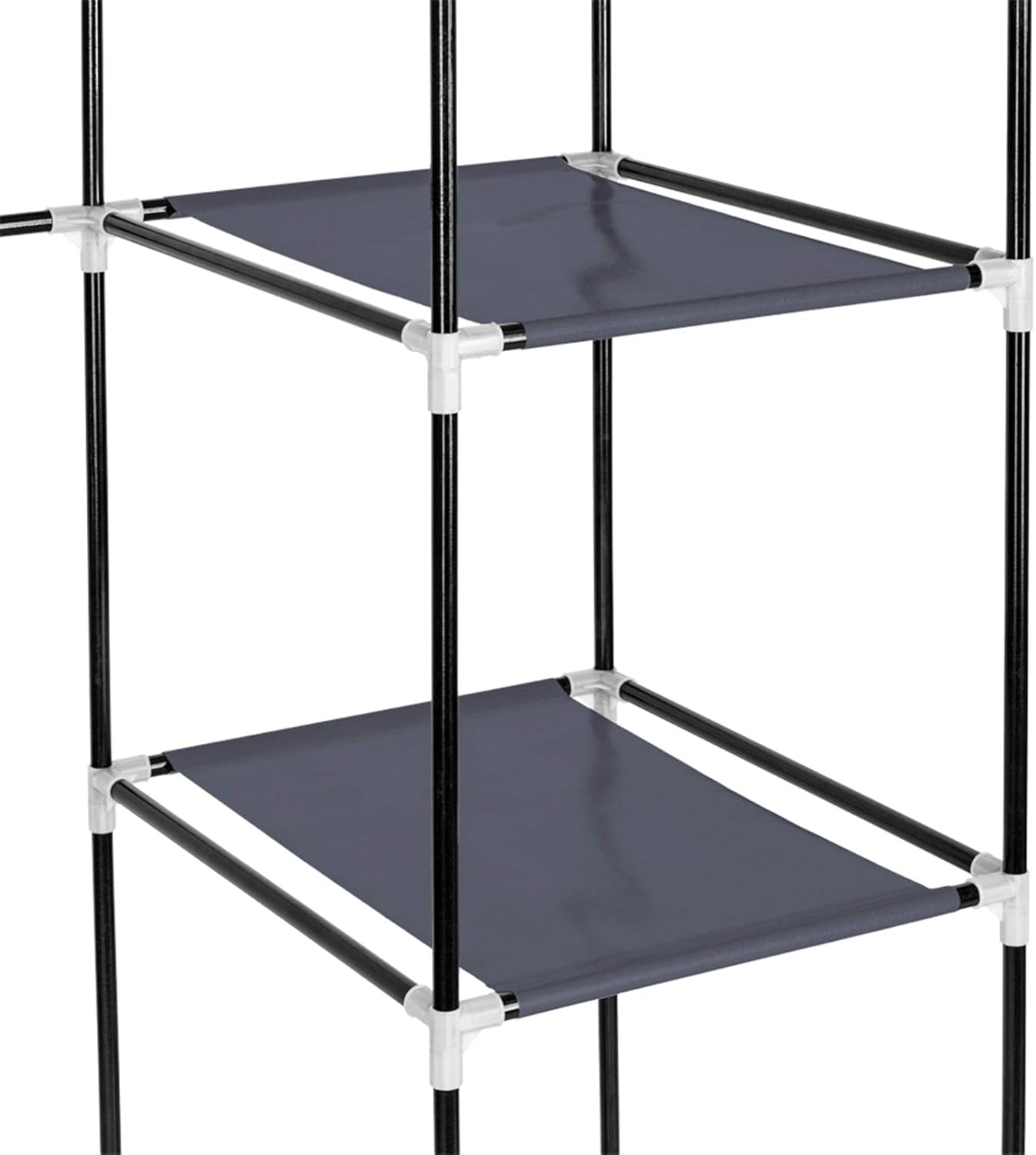 69" Portable Clothes Closet Wardrobe Storage Organizer with Non-Woven Fabric Quick and Easy to Assemble Extra Strong and Durable Gray