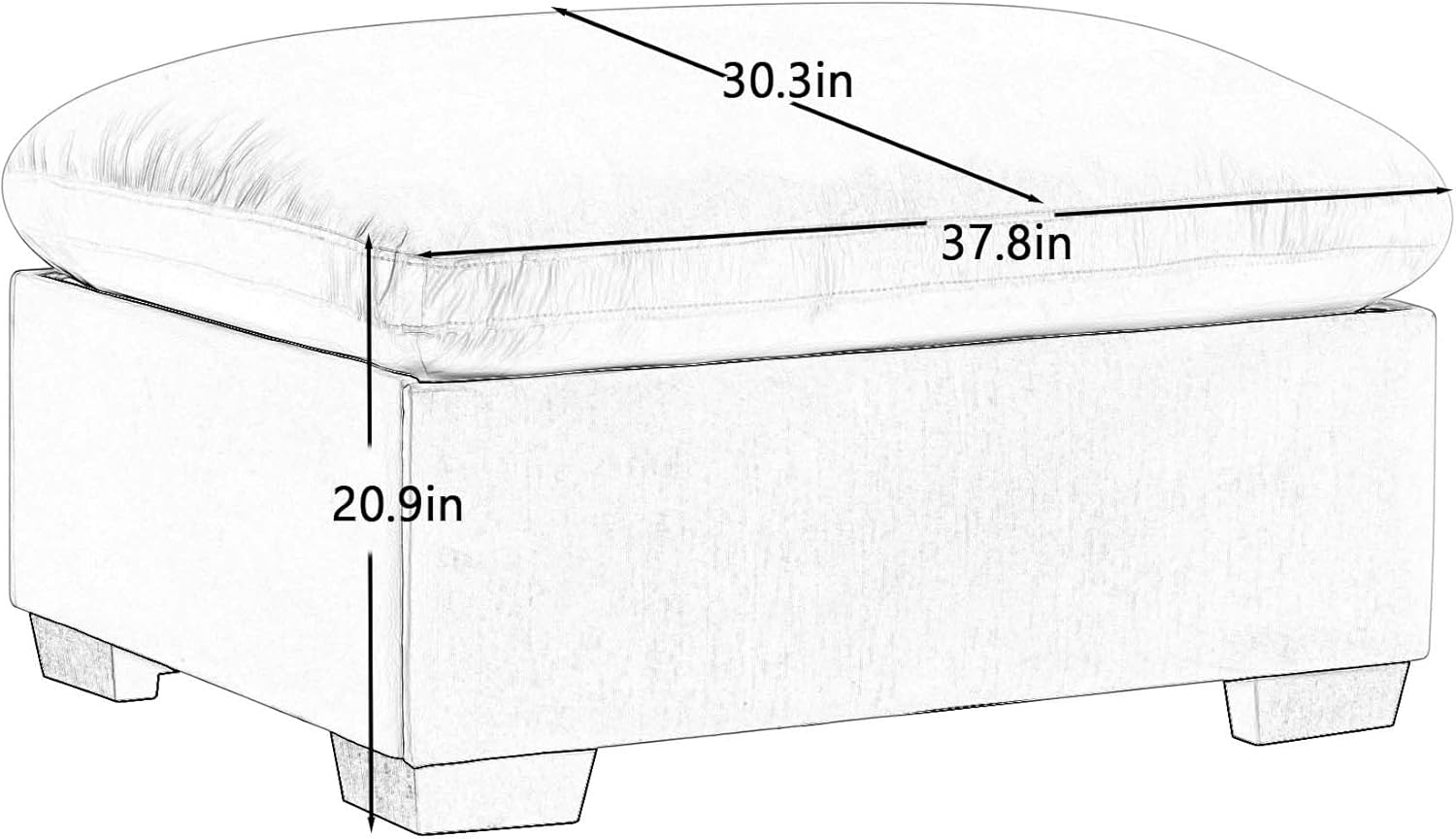 LIFE SKY Storage Ottoman Green Velvet: Modern Square Footstool with Storage Space - Small Apartment Furniture for Studio Living Room & Office Seating Solution