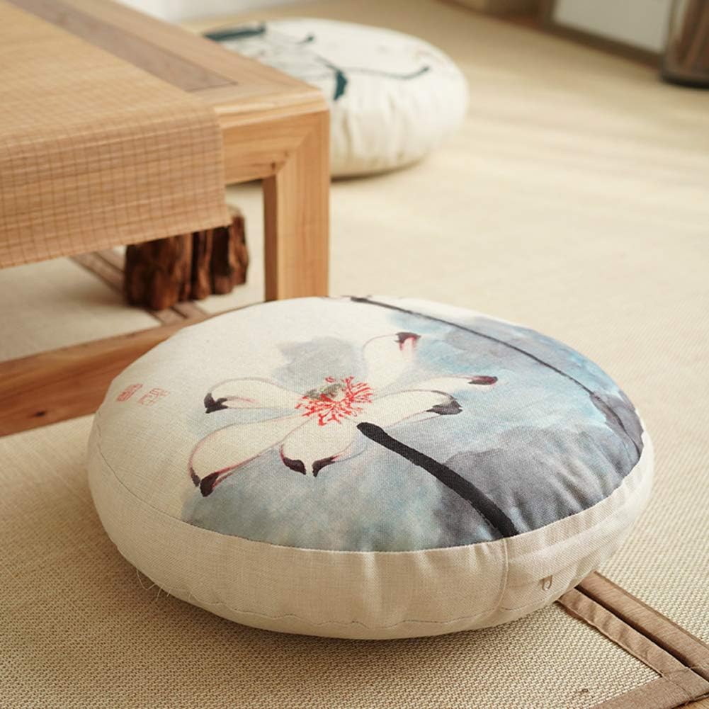 Round Seat Pads, Futon Yoga Cushion Thicken Meditation Floor Tatami Bay Window Chair Cushions Indoor Outdoor Breathable Seat Cushion-a W50xh50cm(20x20inch)
