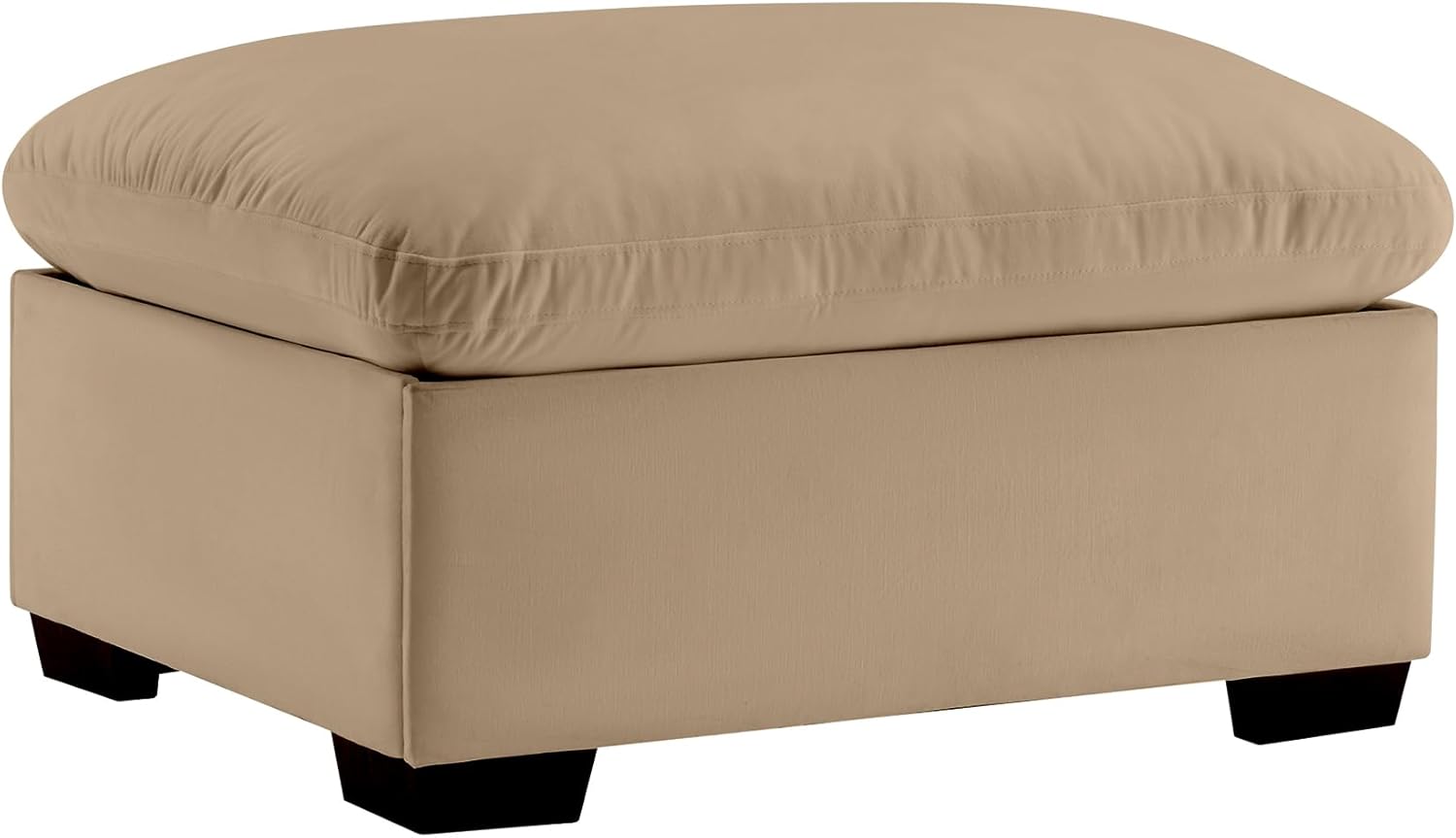 Cloudies Storage Ottoman Velvet Sofa, Ample Storage Space, Modern Design, Tan
