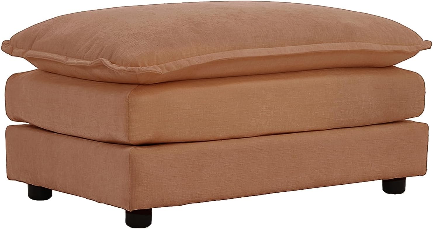 mikibama Chenille Upholstered Couches Ottoman for Modular Sectional Sofa, Beige