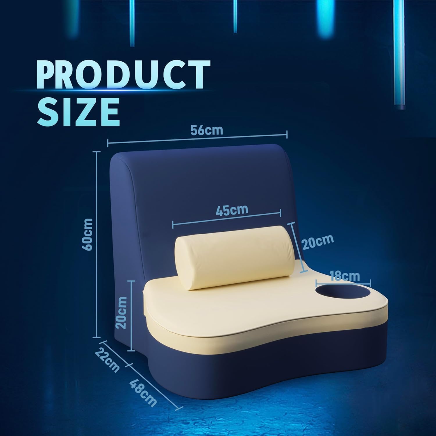 Gaming Floor Sofa Chair with Back Support - Video Game Chair for Floor Gaming Lazy Sofa, Indoor Leisure Couch with Storage Space, Waterproof - Companion Made for Gaming Enthusiasts