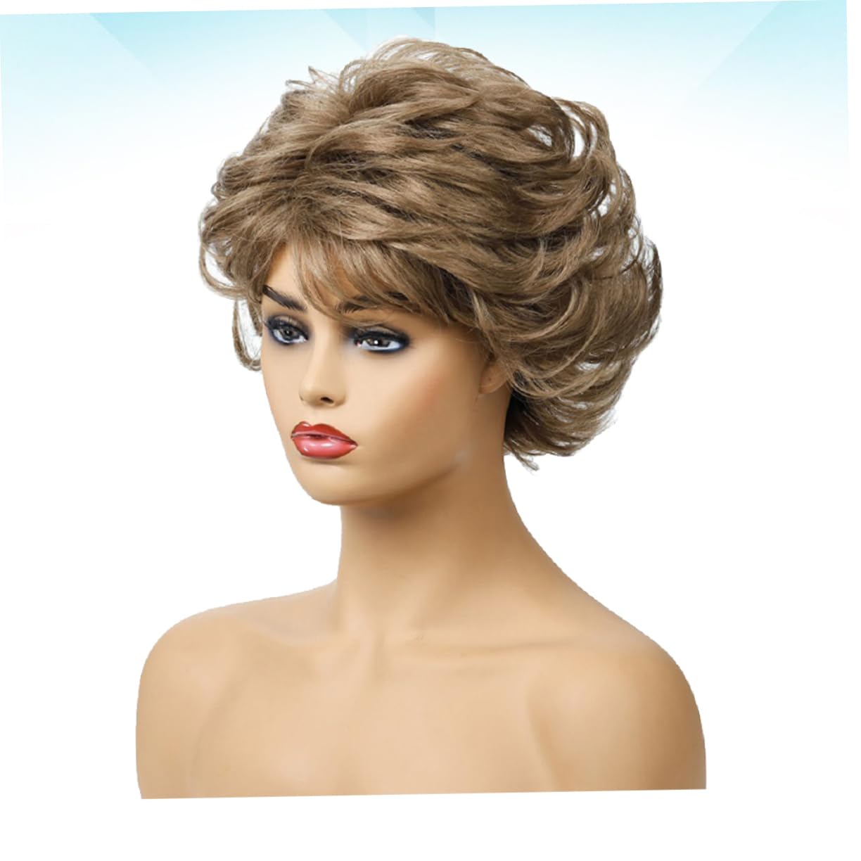 Short Curly Hair Wig Bangs for Women Stylish Chemical Fiber Hair Cover for Daily Wear Comfortable and Ventilative Design for Parties and Cosplay