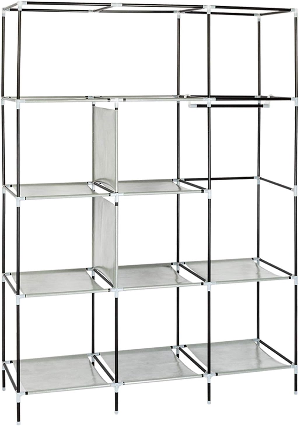 69" High-Leg Non-Woven Fabric Assembled Cloth Wardrobe Gray