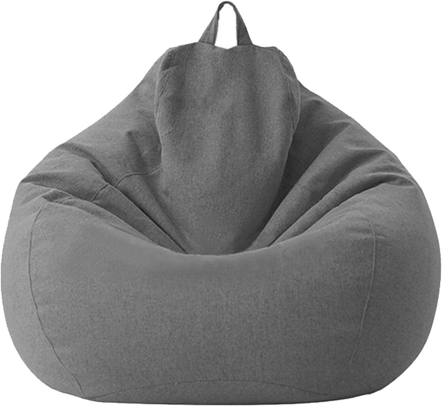 Bean Bag Cover - 100x120cm Cotton Linen Slipcover - Zipper Bean Bag Sofa Cover Without Filler Dustproof Lazy Lounger Bean Bag Storage Chair Outdoor Indoor