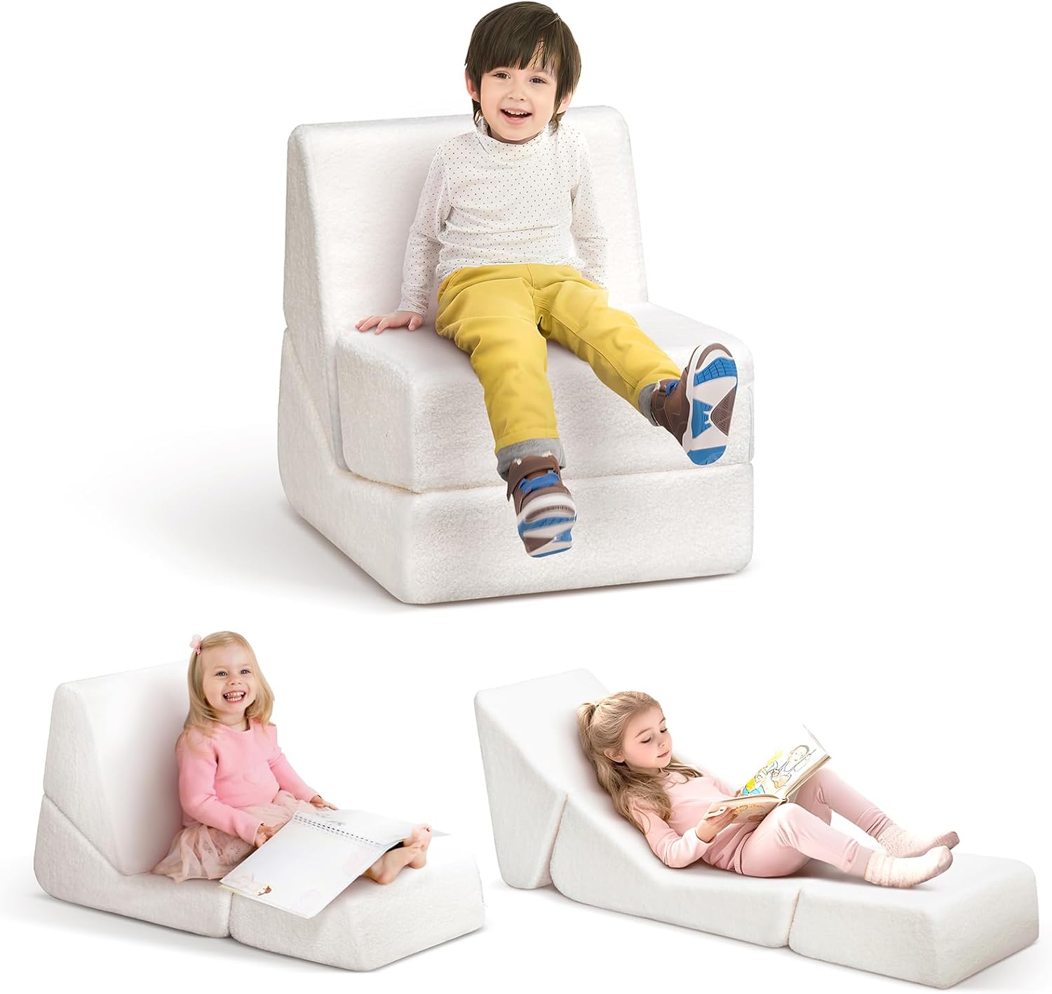 Folding Sofa Bed, Convertible Sleeper Lounge Chair, Foldable Mattress with Back Support, Full Foam Filling Comfy Floor Sofa, Folding Chair Bed for Living Room、Bedroom
