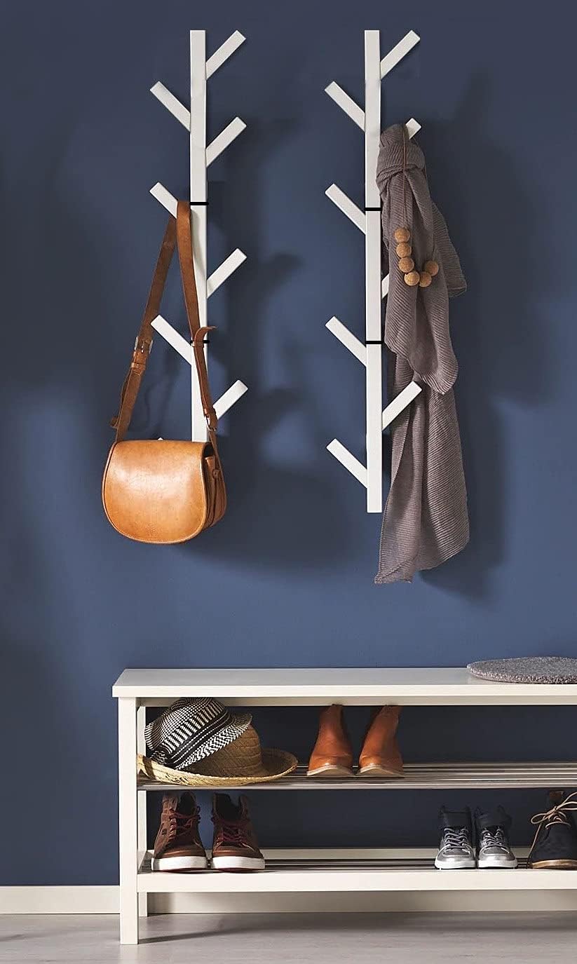 PREMIUM RACKS Coat Rack & Hat Rack - Modern Design - Wall Mounted - Stylish - (Black)