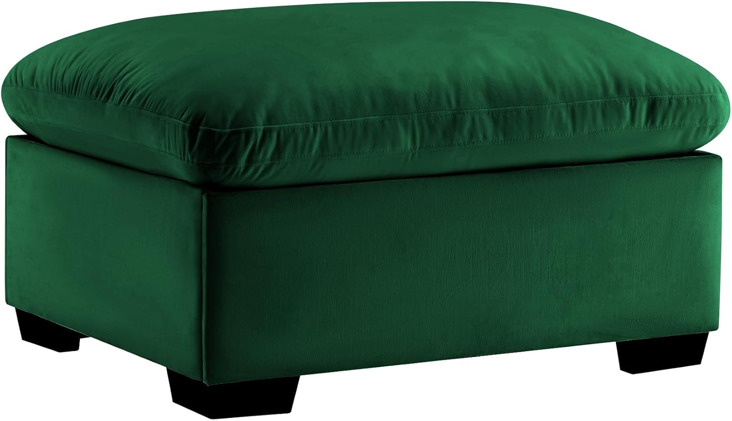 LIFE SKY Storage Ottoman Green Velvet: Modern Square Footstool with Storage Space - Small Apartment Furniture for Studio Living Room & Office Seating Solution