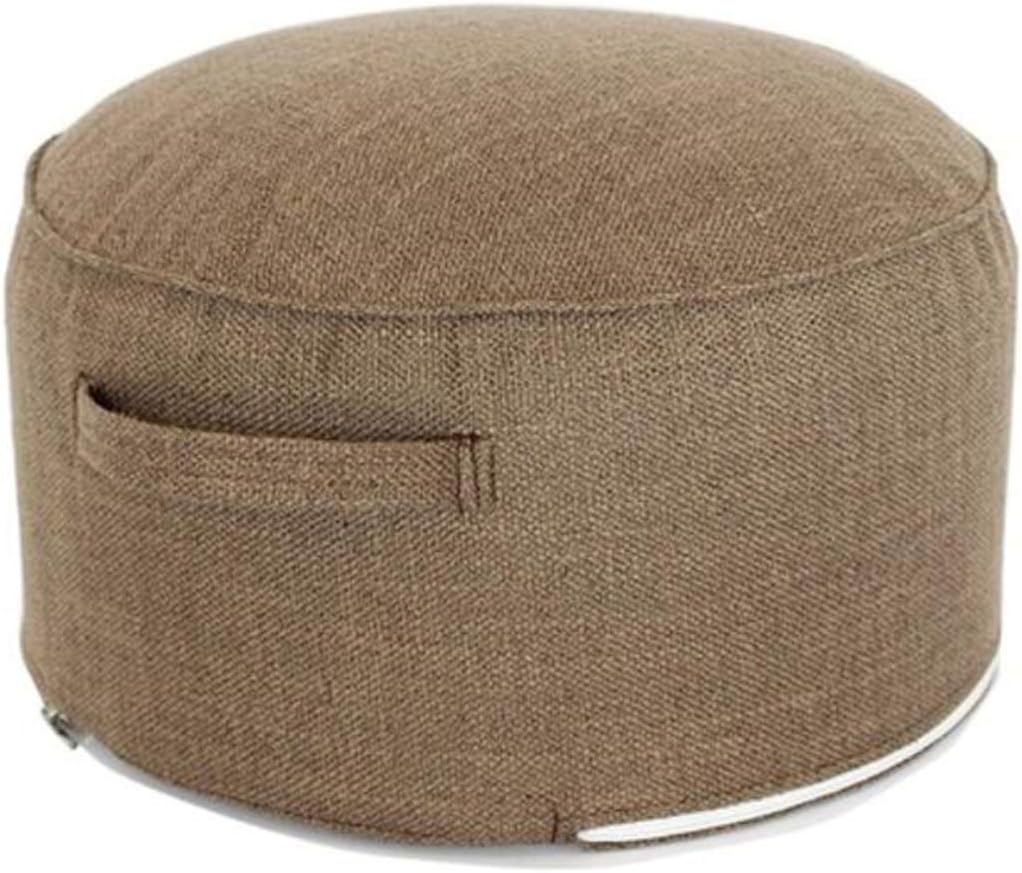 Floor Sitting Cushion Footstool 15.7" Round Seating Sofa Pouf Foot Leg Rest Step Stool Ottoman Pillow Chair with Removable Cover for Bedroom Living Room Office,B