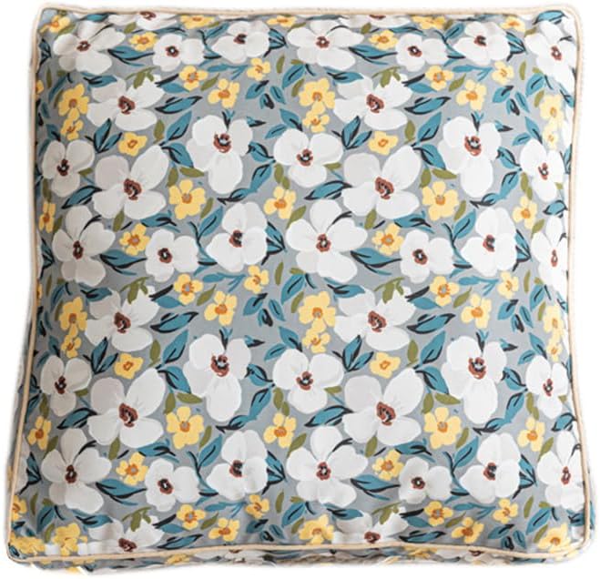 Meditation Floor Pillow Large Square Floor Cushion for Sitting Tufted Thicken Seat for Adults Yoga Décor Cushion for Living Room Bedroom Balcony 24x24x10'' (Lilacs)