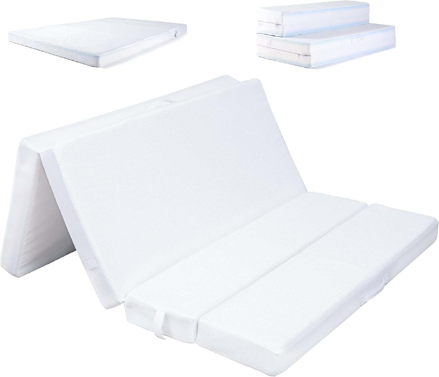 Cheer Collection Memory Foam Folding Mattress, Four Fold Convertible Sofa Bed Couch, 4" Thick Gel Infused Foam Folding Bed Sofa for Guests, Small Size (75" x 25")