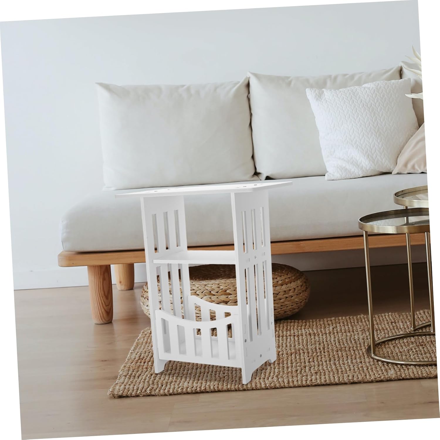 STOBAZA Modern Narrow Side Table Bedroom End Table Small Nightstand for Living Minimalist Nightstand Bedside for Small Spaces