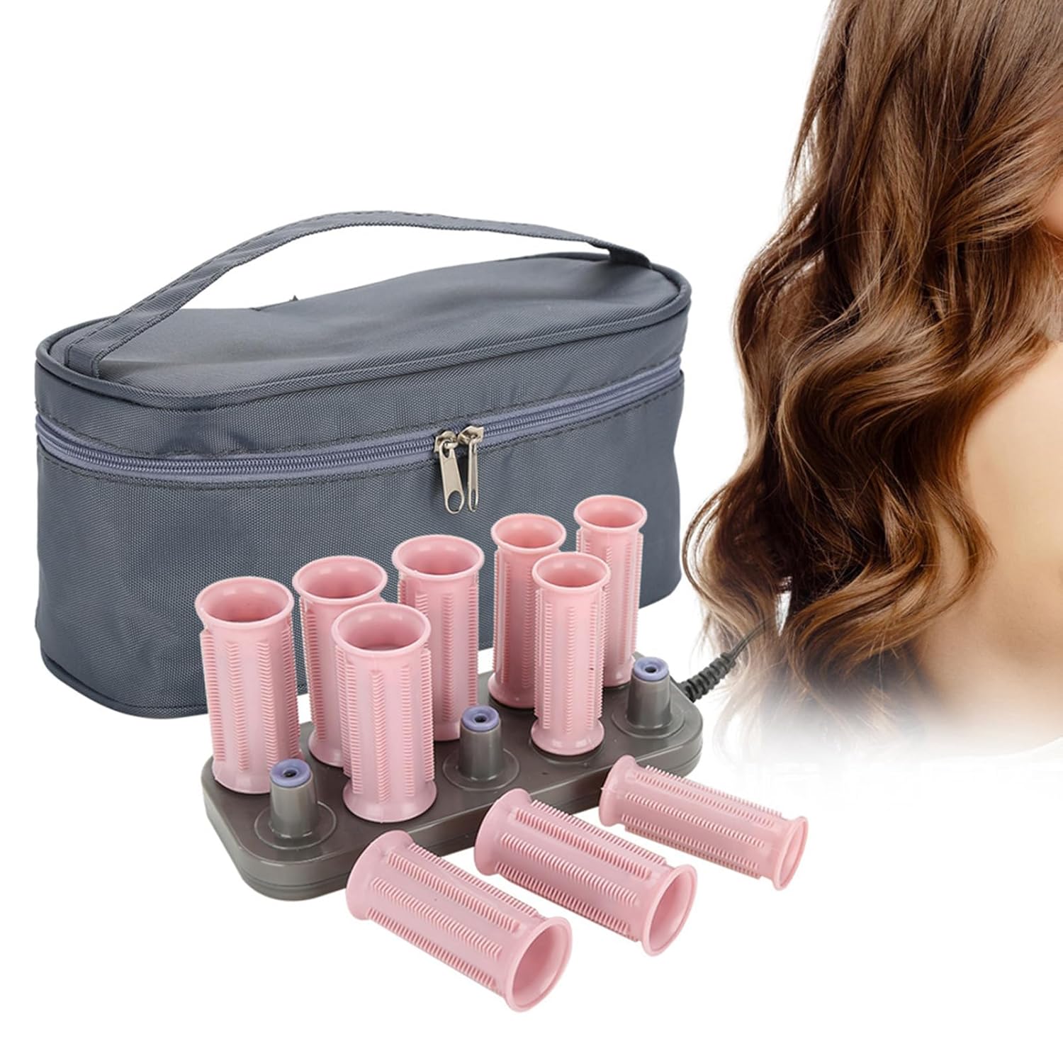 Travel Hot Rollers, 10Pcs Professional Electric Heated Roller Curling Roll Hair Tube Rollers Hot Pod Hair Styling Tool Electric Heated Roller Curling Roll DIY (Basic Type)