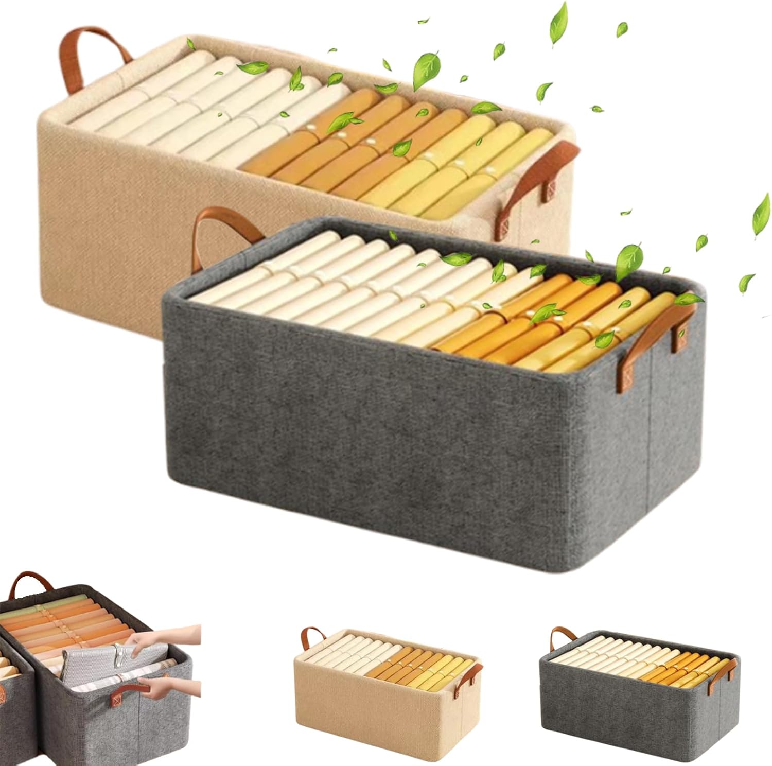 Cation Multi-Functional Folding Wardrobe, Pickelect Storage Boxes, Foldable Drawer-Style Clothing Storage Organizer with Handles, Saves Wardrobe Space, for Home Clothing Arrangement (*AB)