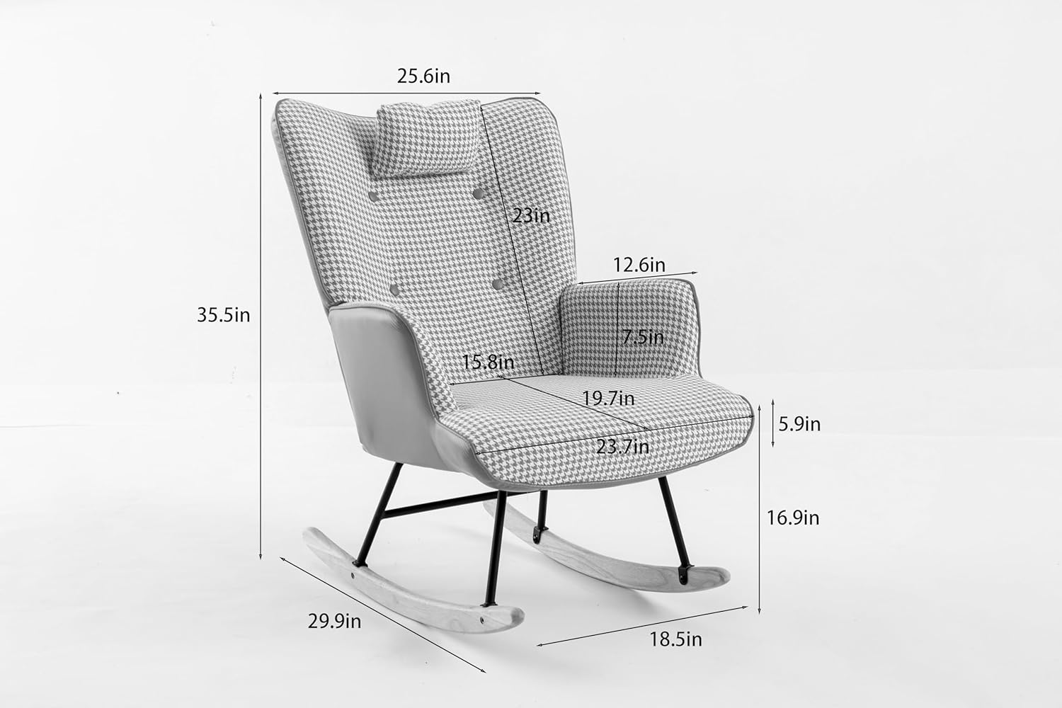 INMOZATA Mid Century Modern Armchair Upholstered Accent Chair with Wood Frame, Living Room Chairs with Armrests, Linen Reading Arm Chair for Living Room, Bedroom, Balcony, Beige