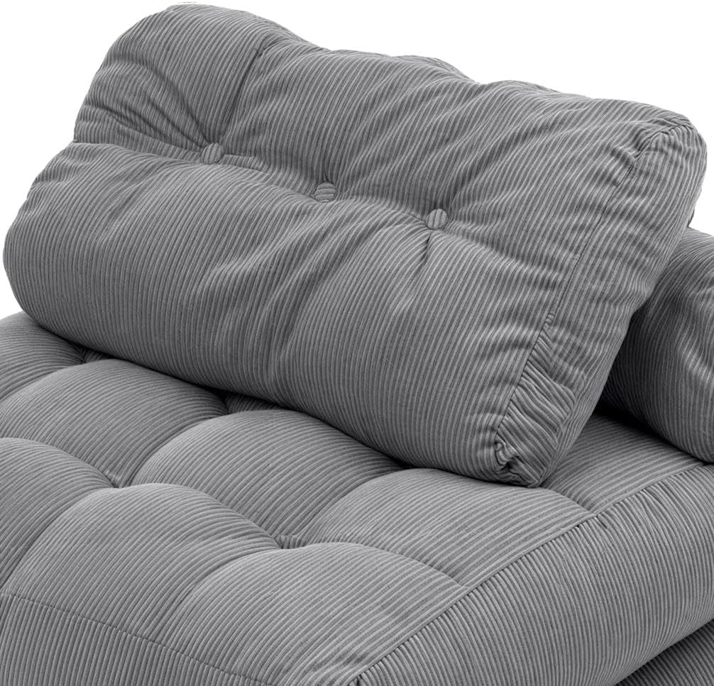 Pillow Folding Sofa Bed，Grey-1 (Pillow only)