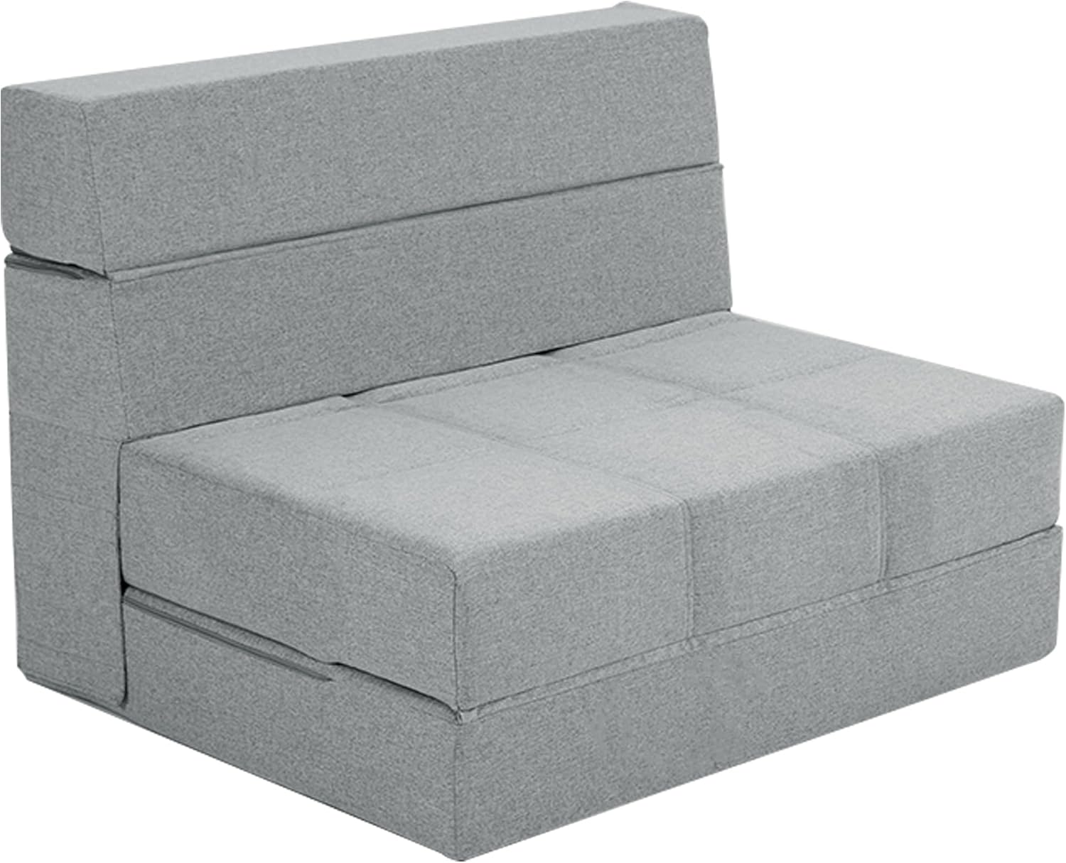Folding Sofa Bed, Convertible Sleeper Chair Bed, Modern Teddy Fabric Floor & Futon Couch，Foldable Mattress for Living Room/Dorm/Guest Use/Office, Single Size, Green