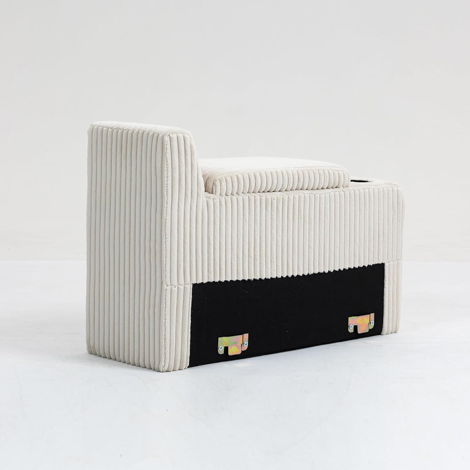 Modular Sofa with Coffee Table Module and Storage, USB Ports, Cupholders, for Living Room, Beige