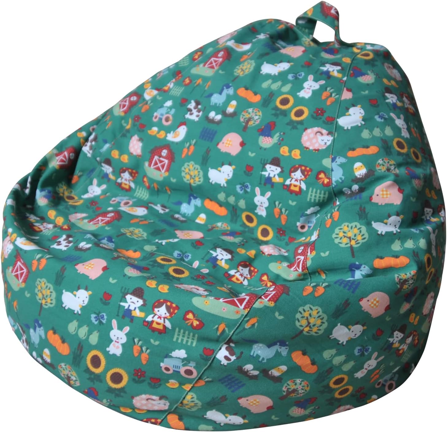 YuppieLife Stuffed Animal Storage Bean Bag Chairs Canvas Cover for Kids(Just Cover，No filling）/Machine Washable Toddler Sofa Cover for Room Decor/Durable Eco-print furniture(27'',Insect Paradise)