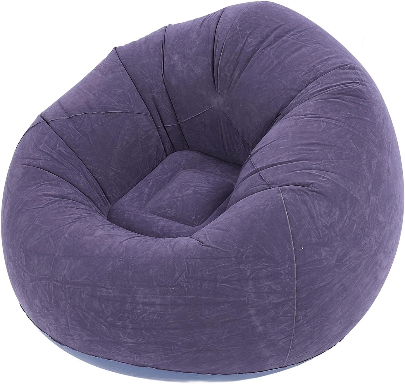 Generic Inflatable Lounge Chair, Inflatable Sofa Bean Bag, PVC Foldable Blow Up Sofa, Soft Flocking Material, Portable Inflatable Chair with Sleeping Function for Travel, Camping,, Dark Blue