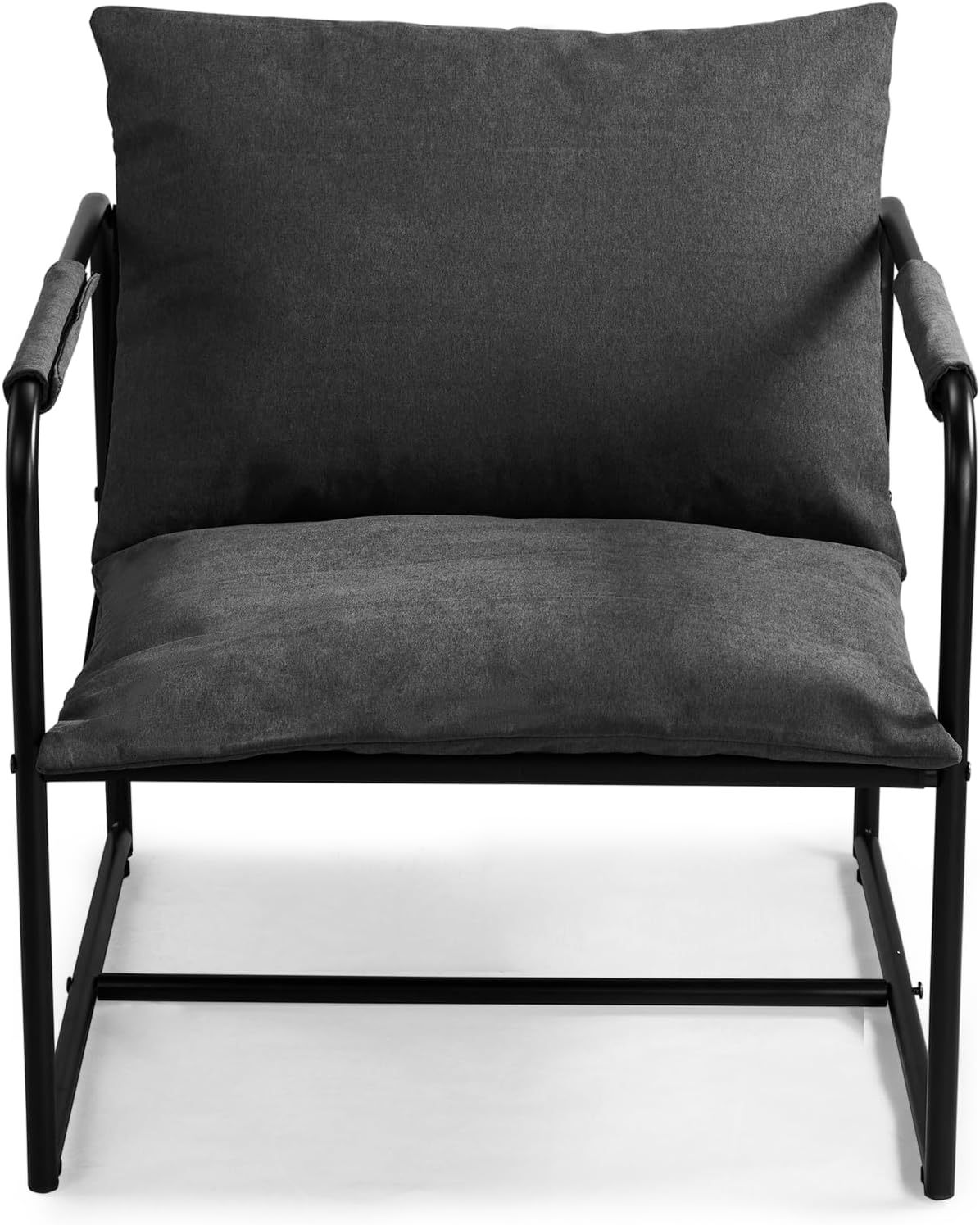 Sofa Armchair Modern Single Sofa with Arms, Reading Armchair Modern Accent Chair Lounge Arm Chair, Metal Frame Single Oxford Cloth Seat Sofa Chair with Cushions for Home Office Balcony Patio Garden
