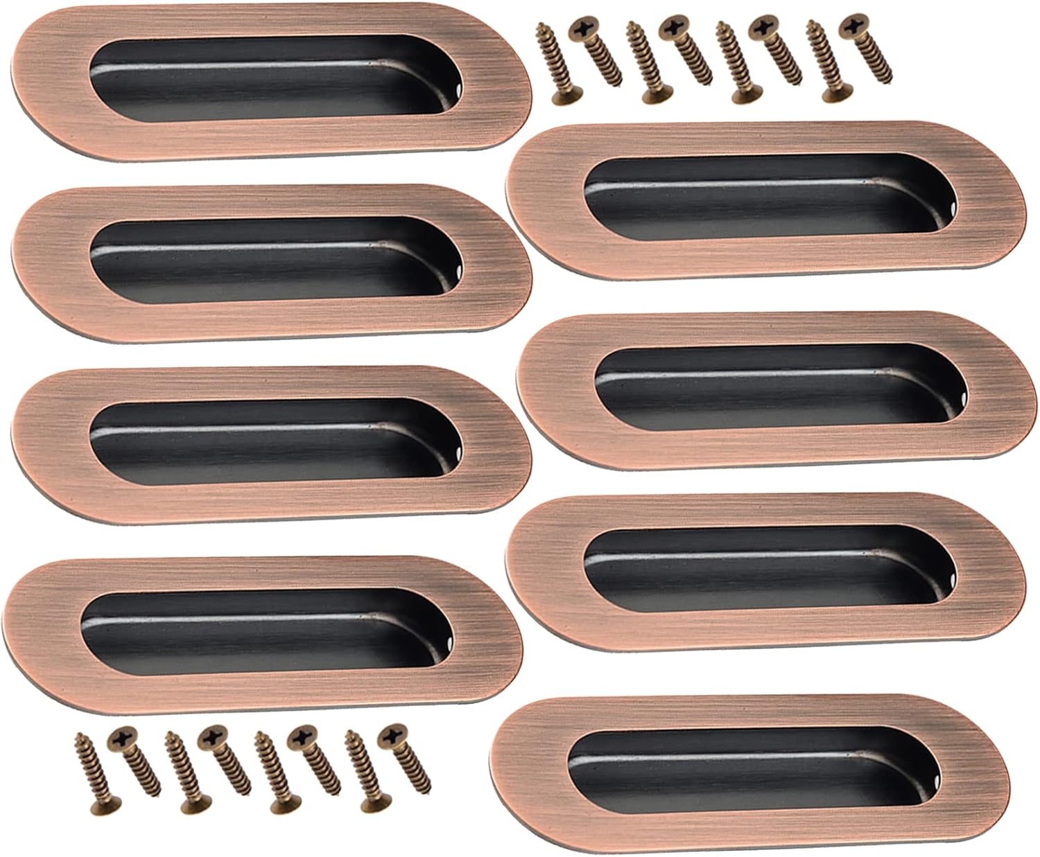 Hidden Handle Recessed Furniture Handle Stainless Steel Shell Handle Grip Finger Pull Sliding Door Handle for Gate Kitchen Cabinet Closet Drawer (Red Bronze 6)